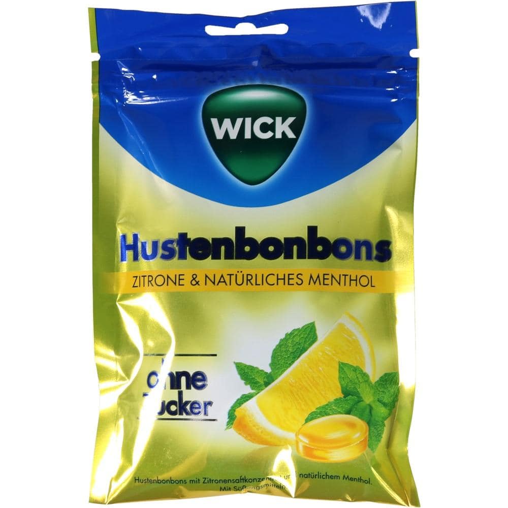 WICK Hustenbonbons ZITRONE& NATÜRLICHES MENTHOL ohne Zucker 72 g Bonbons