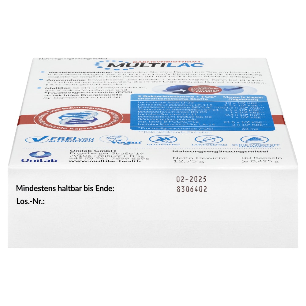 MULTILAC DARMSYNBIOTIKUM 30 St Kapseln magensaftresistent
