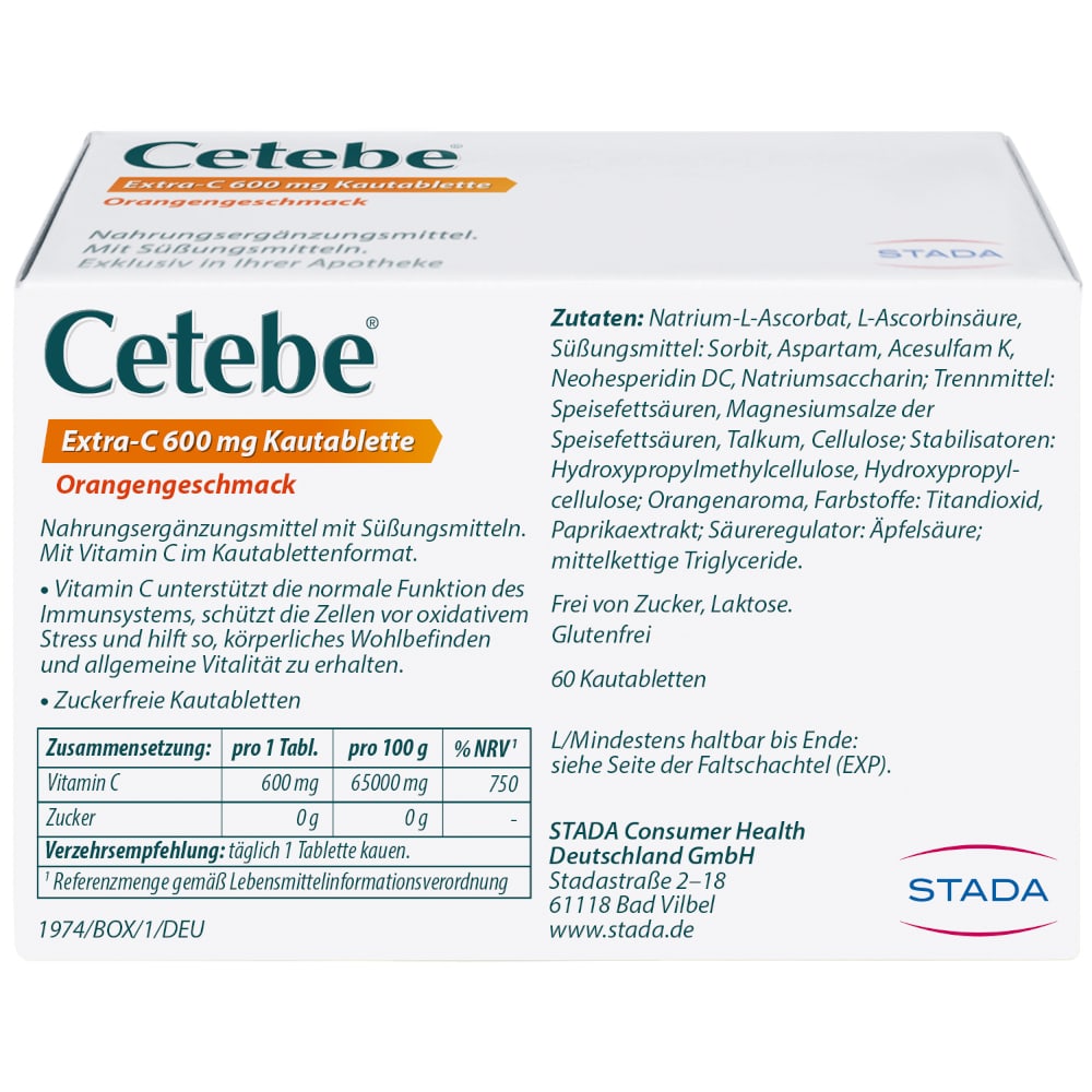 Cetebe Extra-C 600 mg 60 St Kautabletten