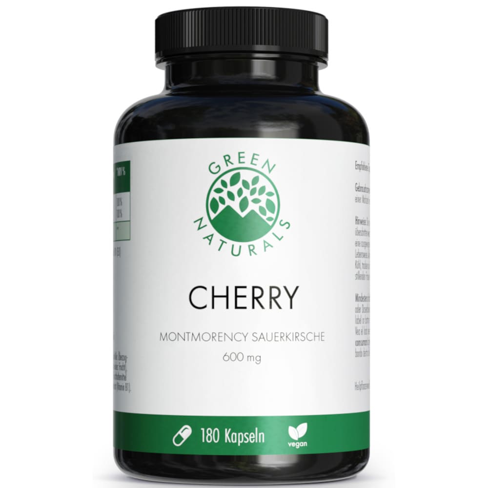 GREEN NATURALS Cherry Montmorency Sauerkirsche 1200mg vegan 180 St Kapseln