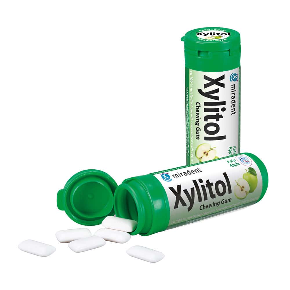 miradent Xylitol Chewing Gum Apfel Kids 30 g Kaugummi