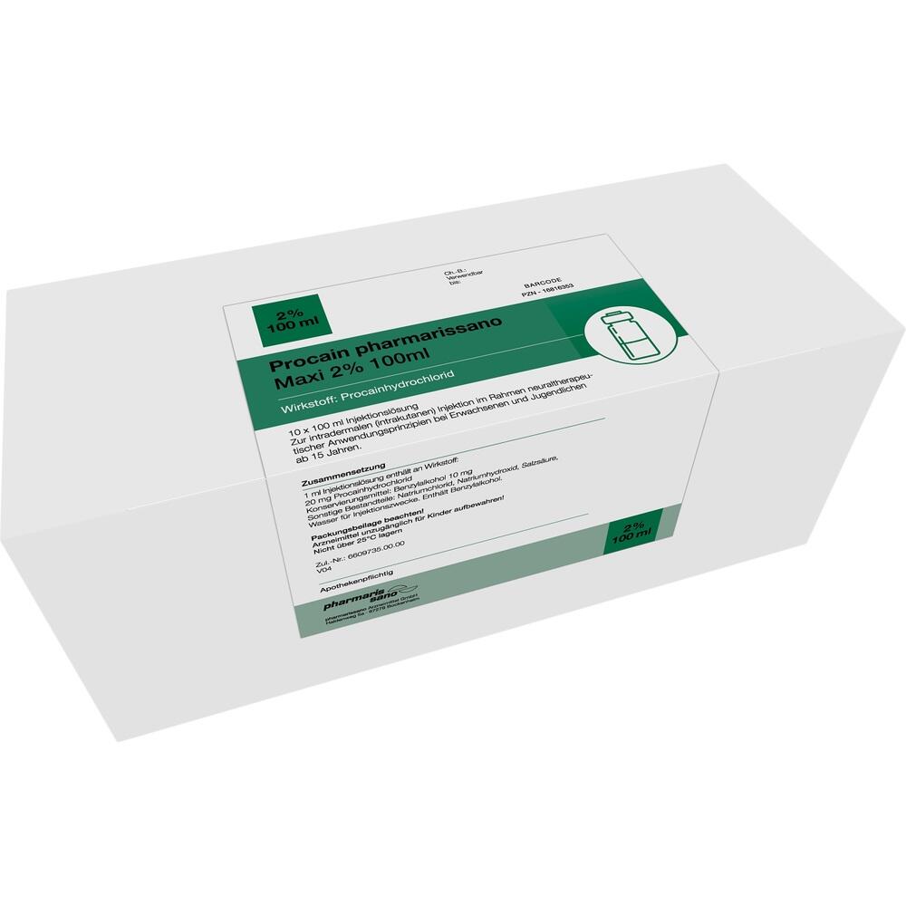 Procain pharmarissano maxi 2% 100ml 10X100 ml Injektionslösung