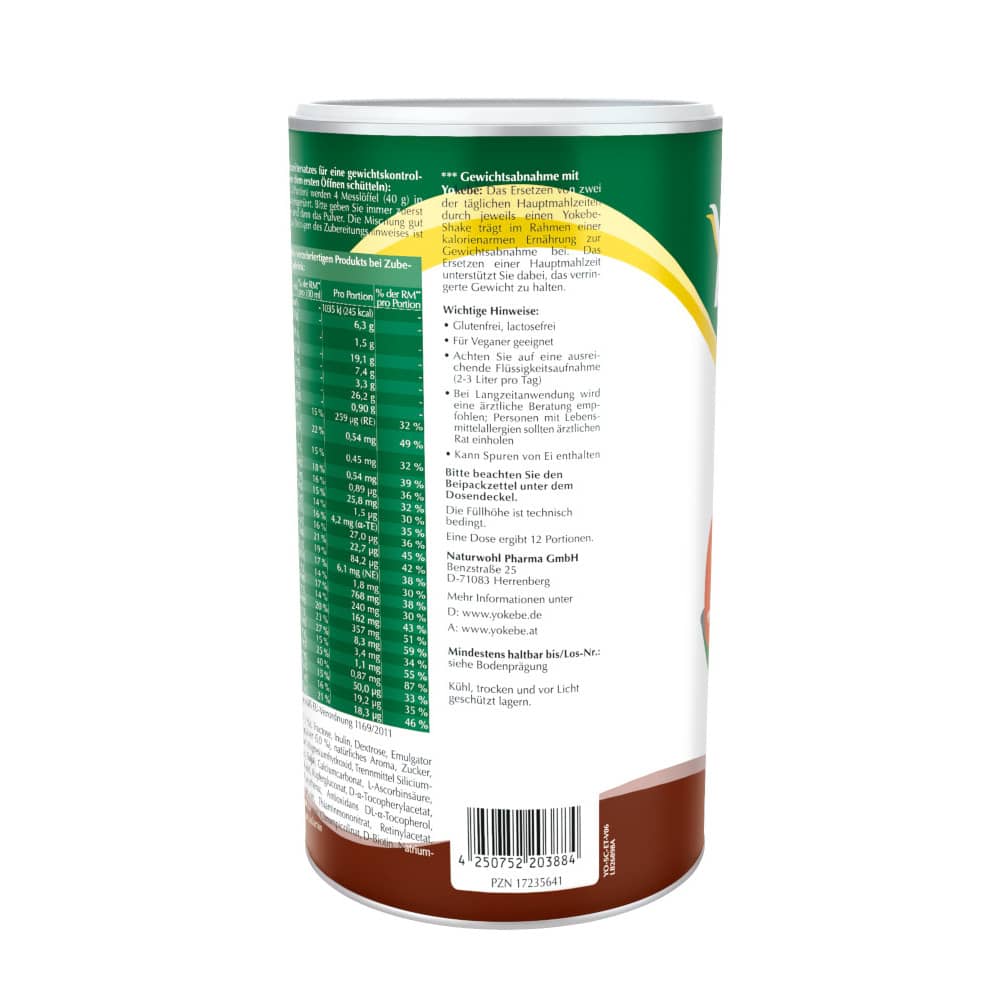 Yokebe Schoko Lactosefrei NF 500 g Pulver