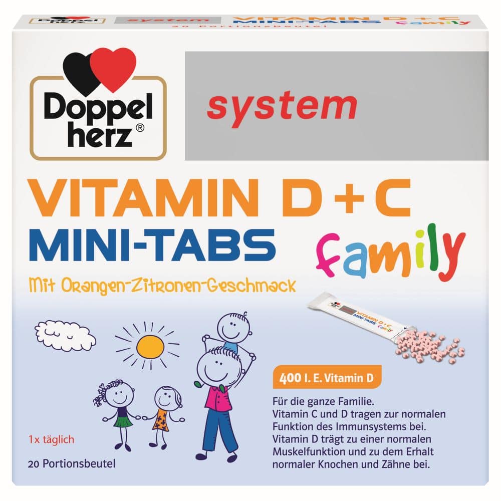 Doppelherz system VITAMIN D + C MINI TABS family 20 St Pellets