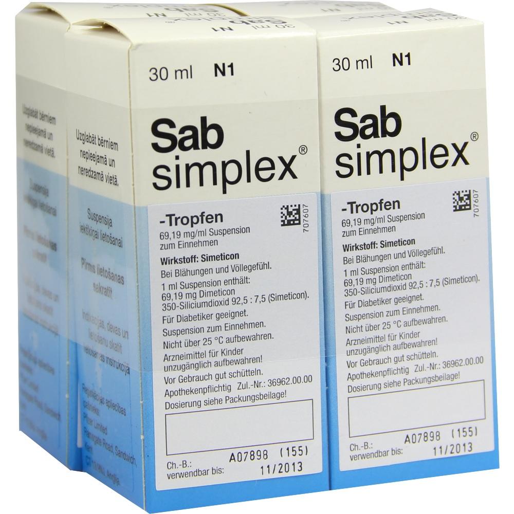 Sab simplex 4X30 ml Suspension zum Einnehmen