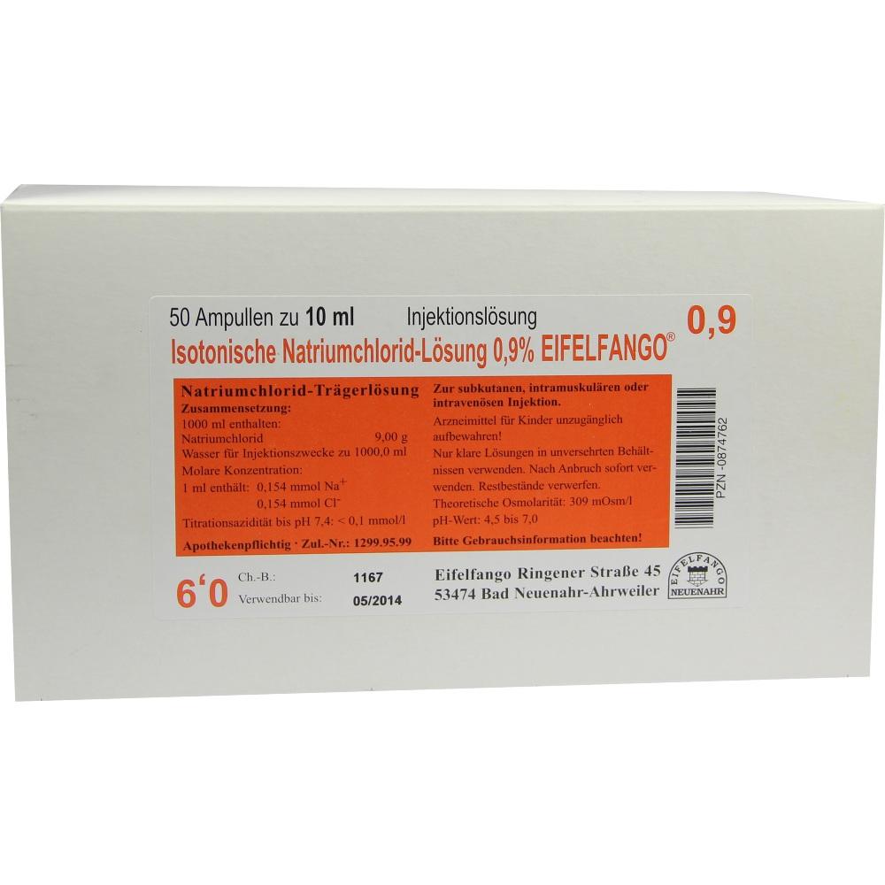 ISOTONISCHE NaCl Lösung 0,9% Eifelfango Inj.-Lsg. 50X10 ml Injektionslösung