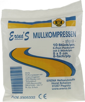 ERENA STERIL Mullkompr.5x5 cm 8fach 5X2 St