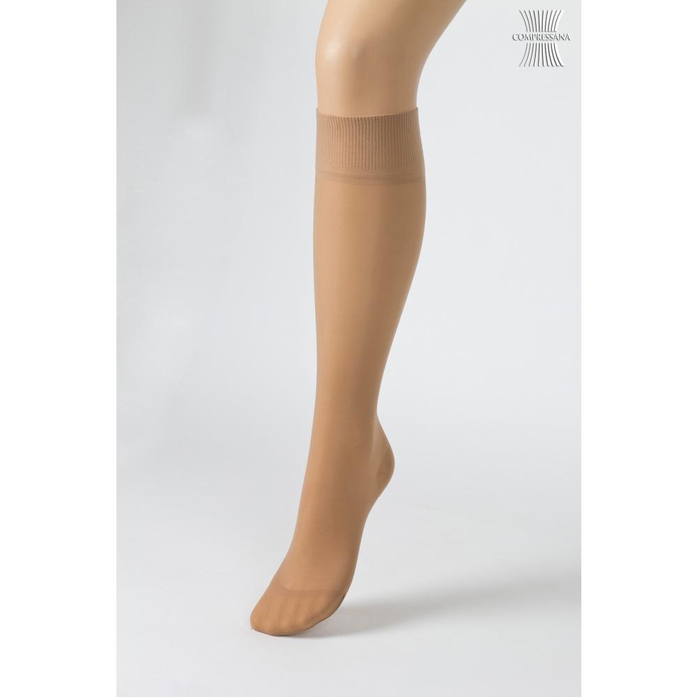 COMPRESSANA Calypso 140den Kniestrümpfe Größe 2 Softbeige silk 2 St