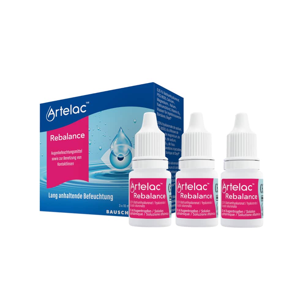 Artelac Rebalance Augentropfen für gereizte trockene Augen 3X10 ml Augentropfen