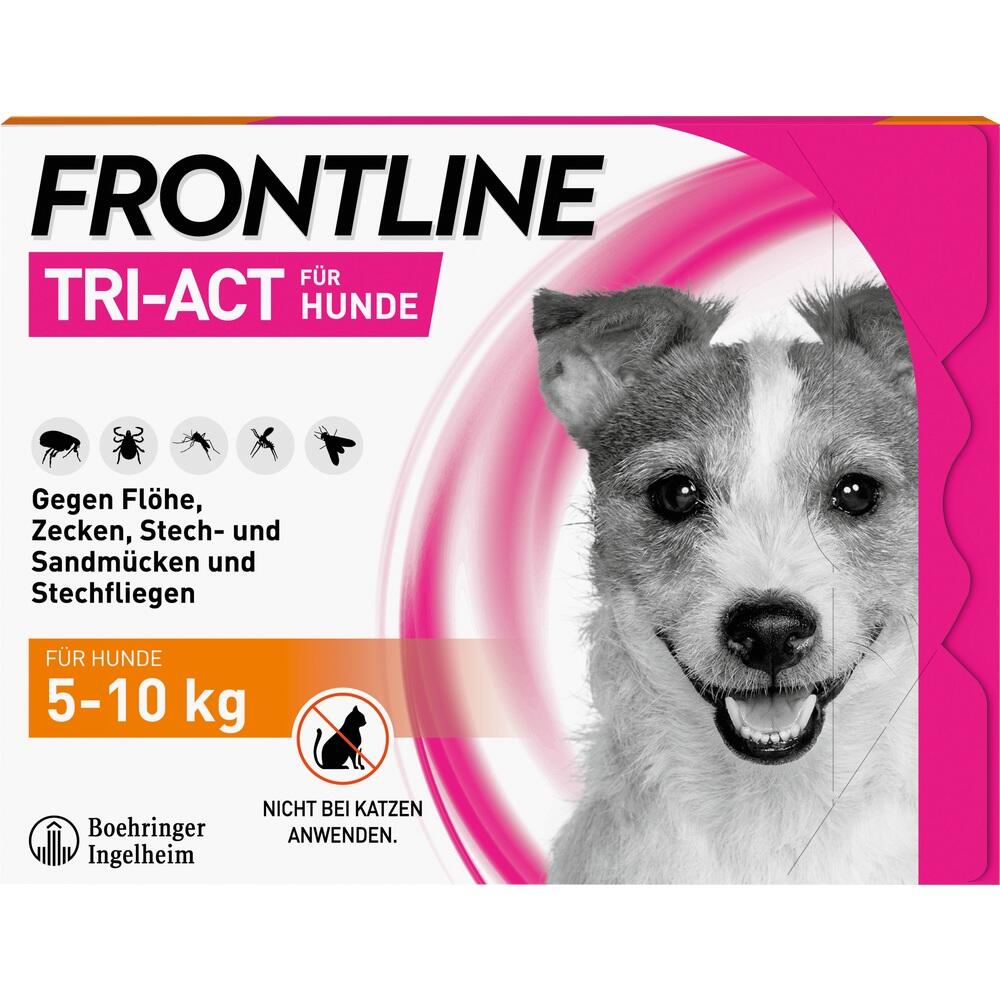 FRONTLINE TRI-ACT gegen Zecken, Flöhe und fliegende Insekten für Hunde S (5-10 kg)  6 St Lösung