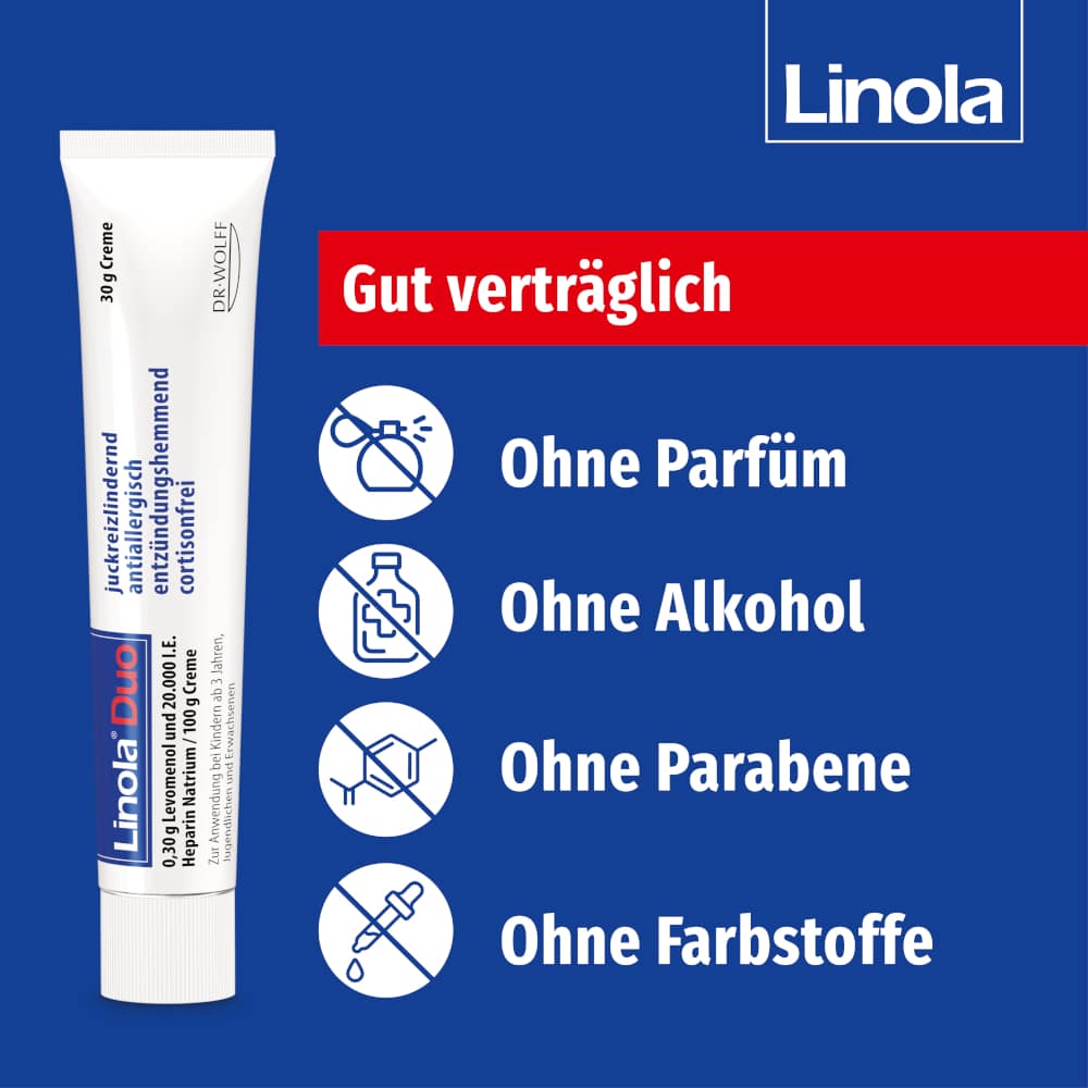 Linola Duo - Cortisonfreie Creme gegen Juckreiz 30 g Creme