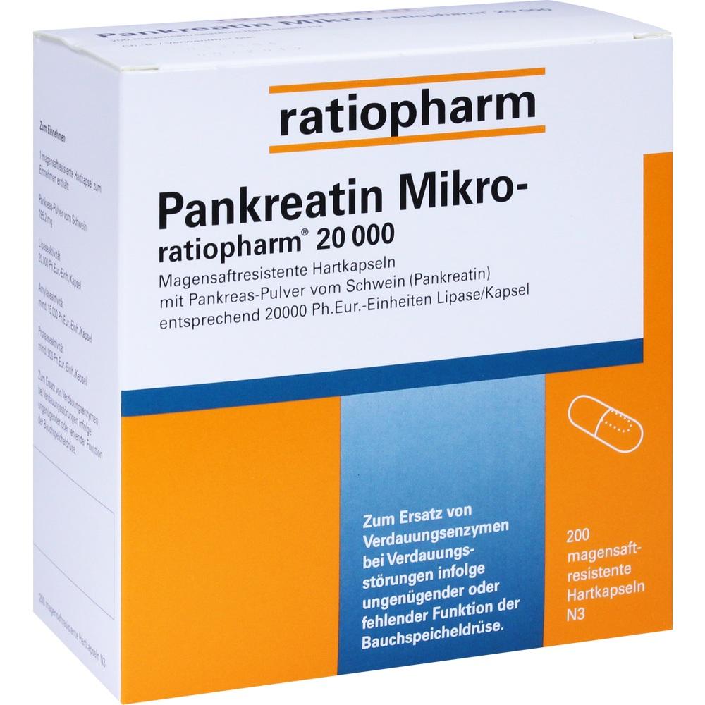 Pankreatin Mikro-ratiopharm 20.000 200 St Kapseln