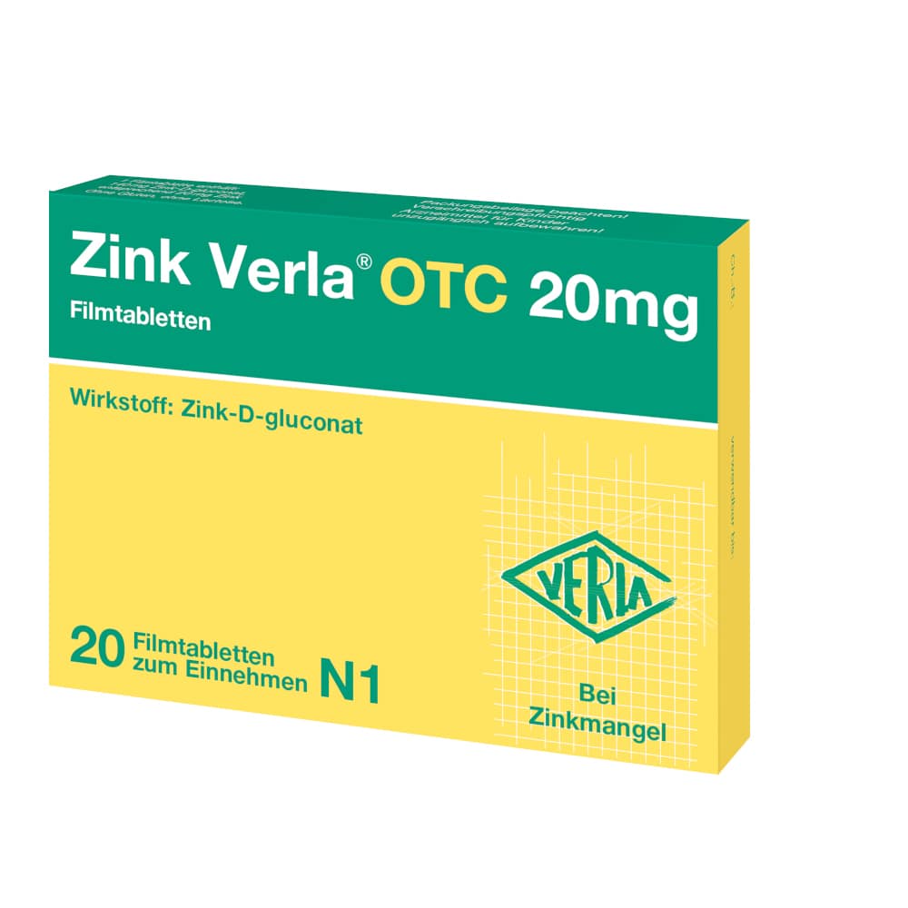Zink Verla OTC 20mg 20 St Filmtabletten