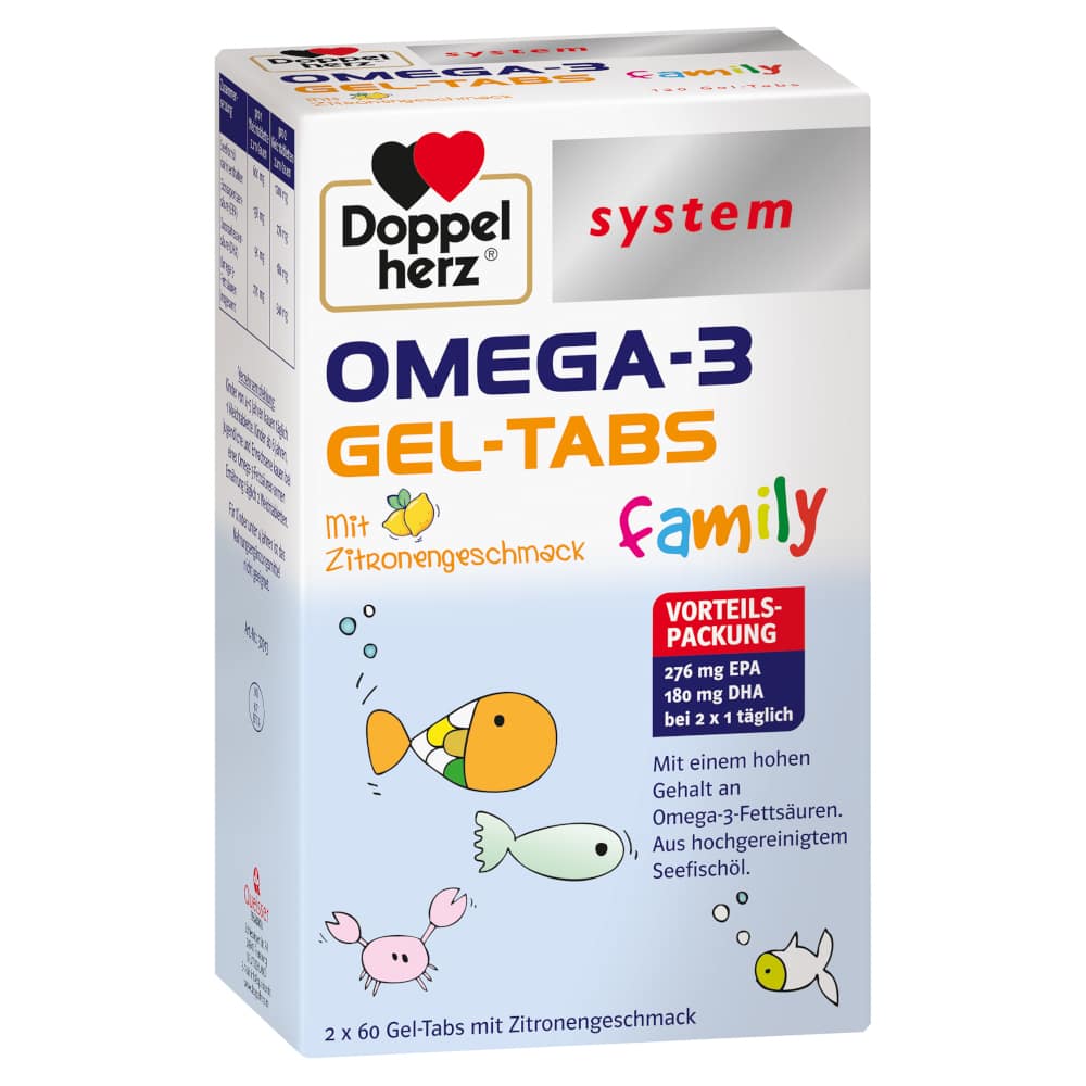 Doppelherz system OMEGA-3 GEL-TABS family  120 St Kautabletten
