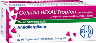 Cetirizin HEXAL bei Allergien 10mg/ml 20 ml Tropfen