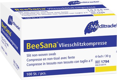 SCHLITZKOMPRESSEN Vlies 5x5 cm unsteril 4fach 100 St Kompressen
