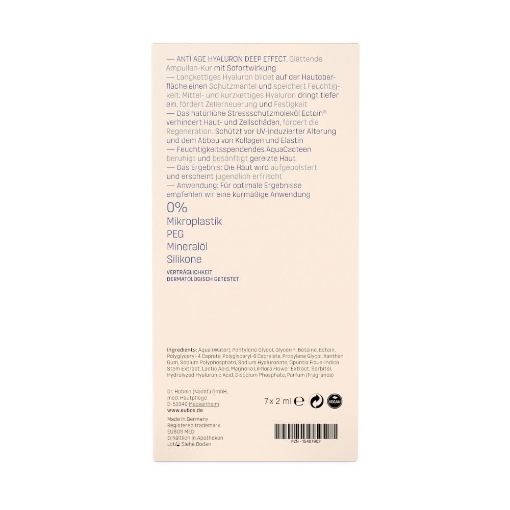 Eubos  Hyaluron Deep Effect Ampullen-Kur 7X2 ml Ampullen