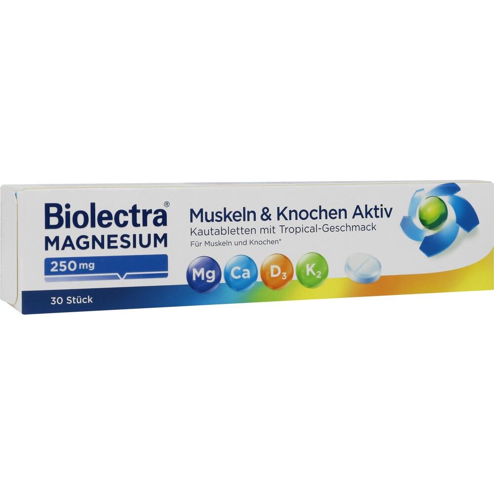 Biolectra MAGNESIUM Muskeln & Knochen Aktiv 30 St Kautabletten