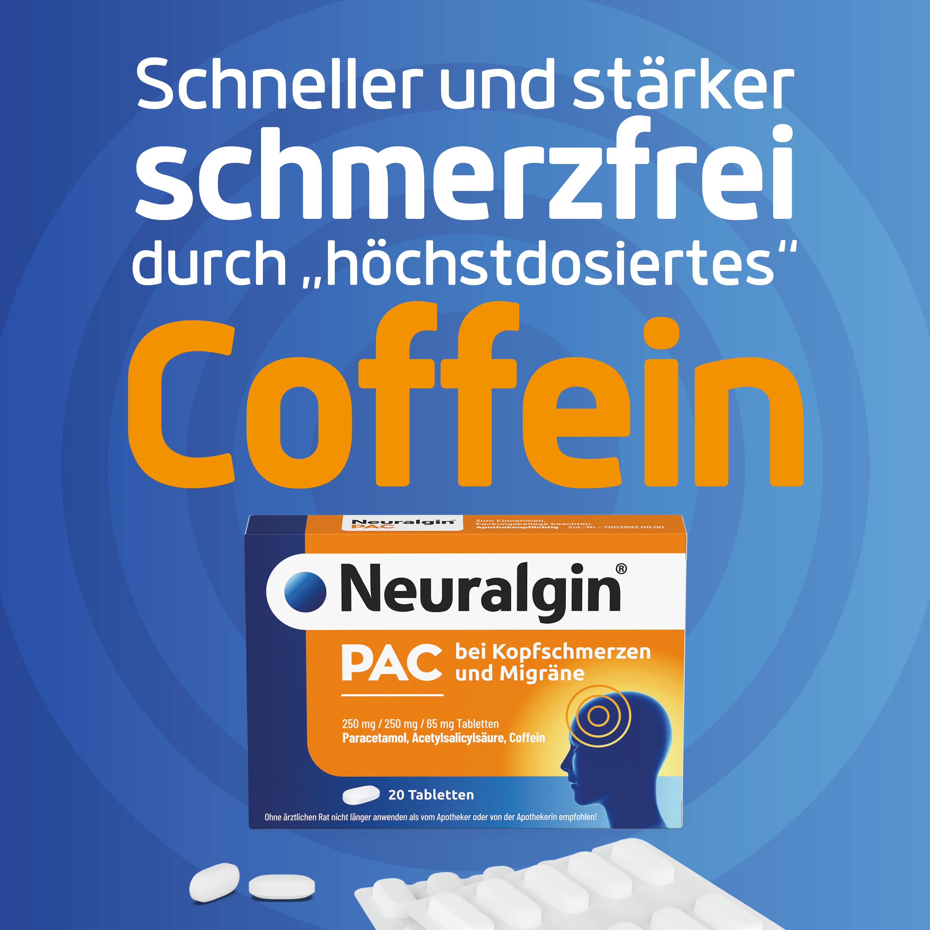 Neuralgin PAC bei Kopfschmerzen und Migräne  20 St Tabletten