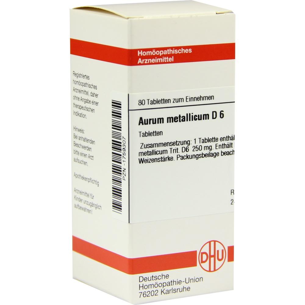 AURUM METALLICUM D 6 Tabletten 80 St Tabletten