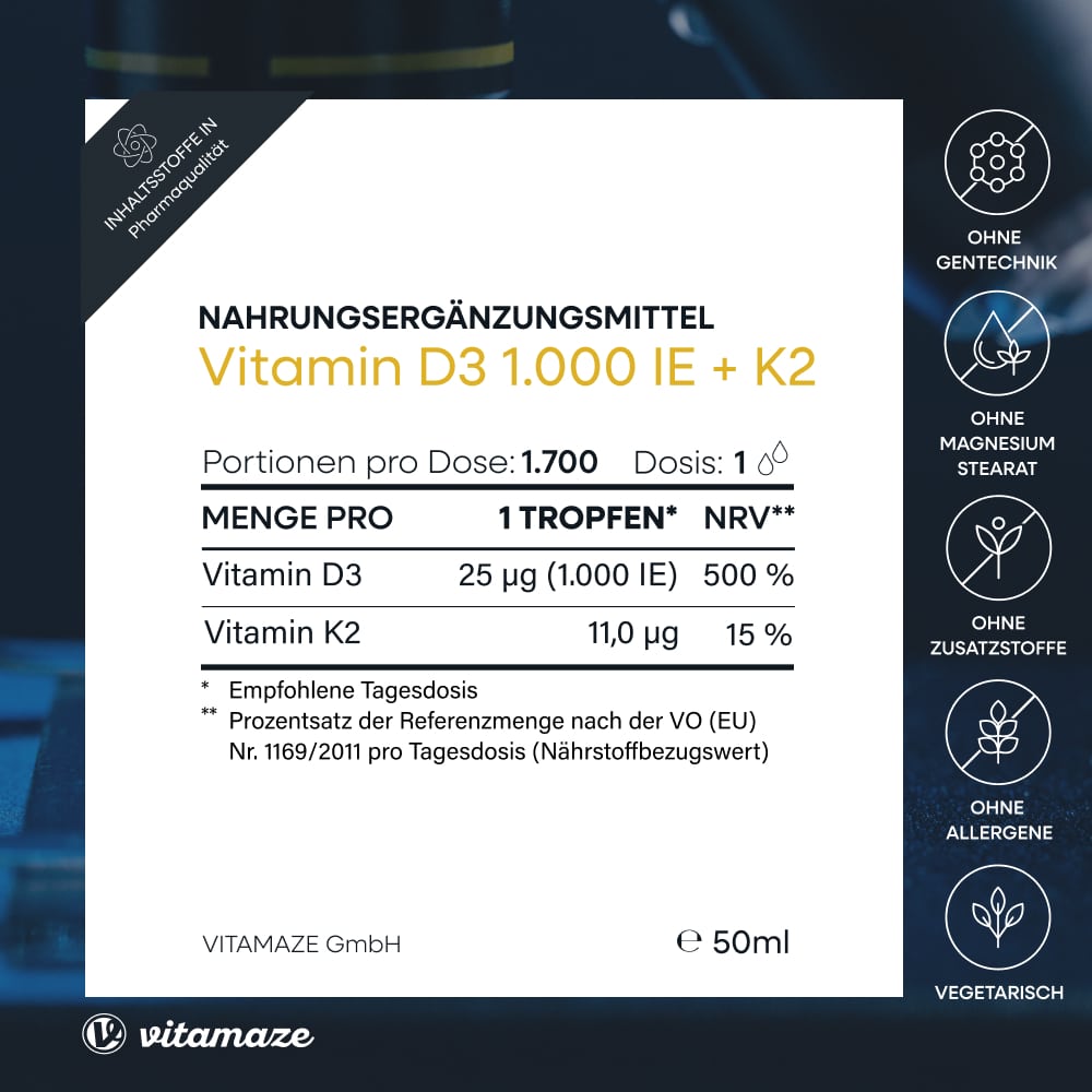 Vitamin D3 K2 1000IE/10UG 50 ml Tropfen