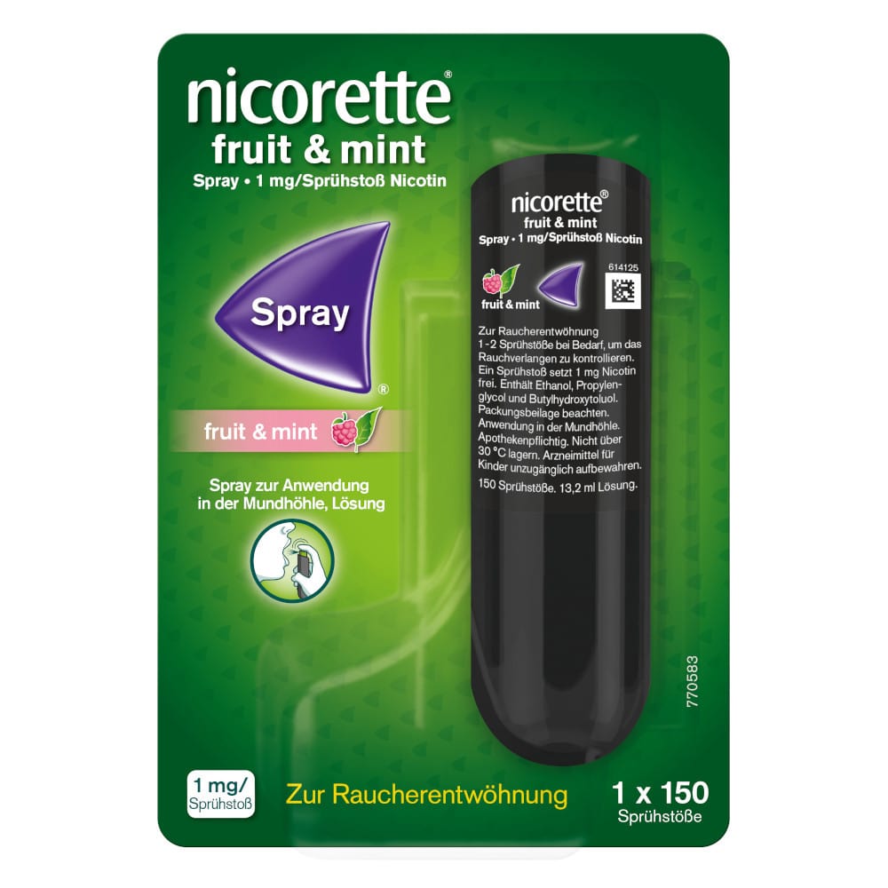 nicorette fruit & mint Spray 1 mg/Sprühstoß 1 St Spray
