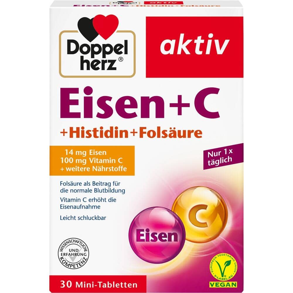 Doppelherz aktiv Eisen + C+ L-Histidin + Folsäure 30 St Tabletten