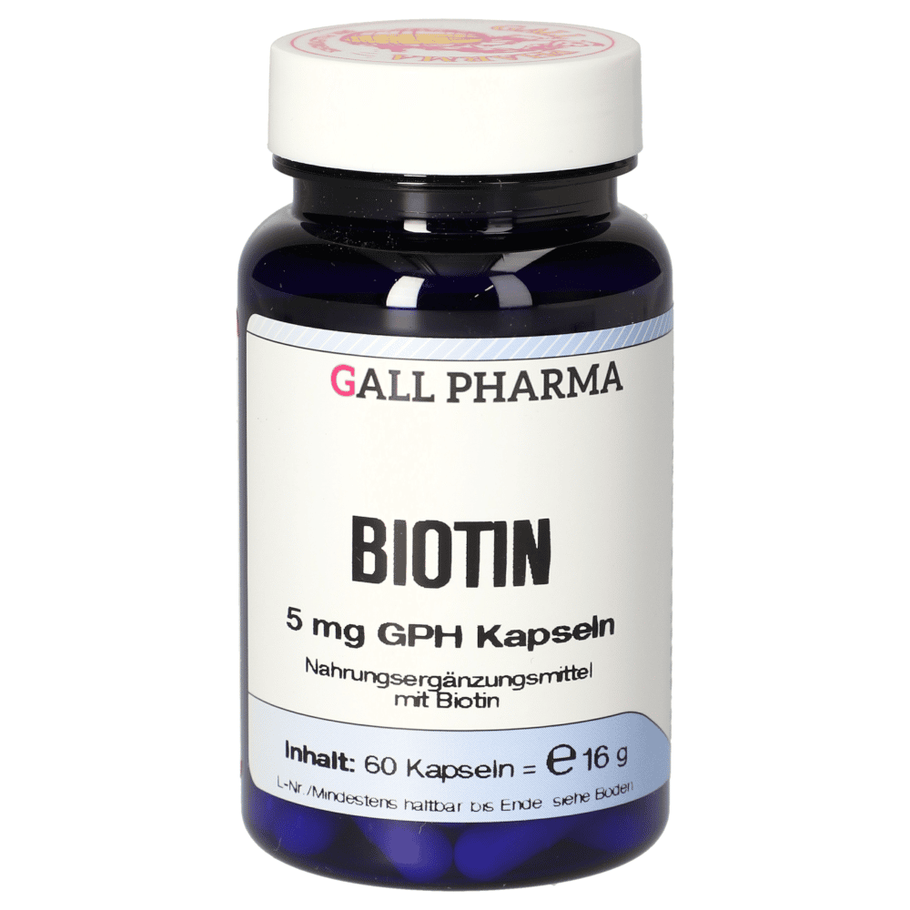 Biotin 5 mg Gph Kapseln 60 St Kapseln | 60 g Kapseln 16 g | 1121.88 EUR / 1000 Gramm | 09008124068891