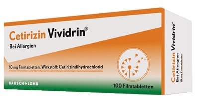 Cetirzin Vividrin - Schnell wirksame Allergietabletten 100 St Filmtabletten