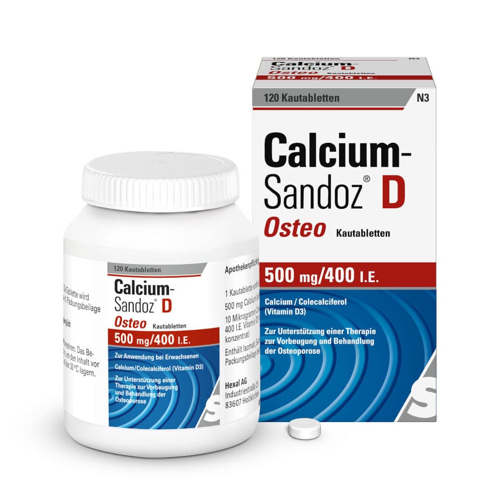Calcium-Sandoz D Osteo 500mg/400 I.E.  120 St Kautabletten