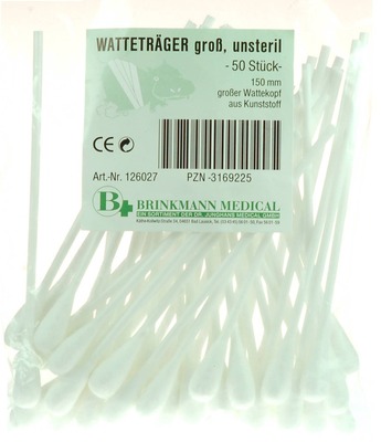 WATTETRÄGER unsteril großer Wattekopf 50 St