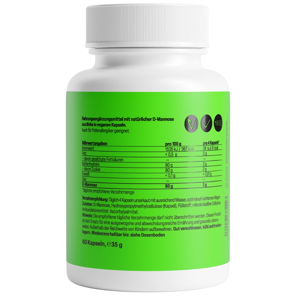 Zein Pharma NATURAL D-Mannose 500 mg Kapseln 60 St Kapseln