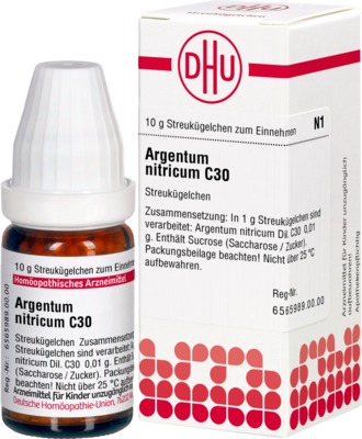 ARGENTUM NITRICUM C 30 Globuli 10 g Globuli