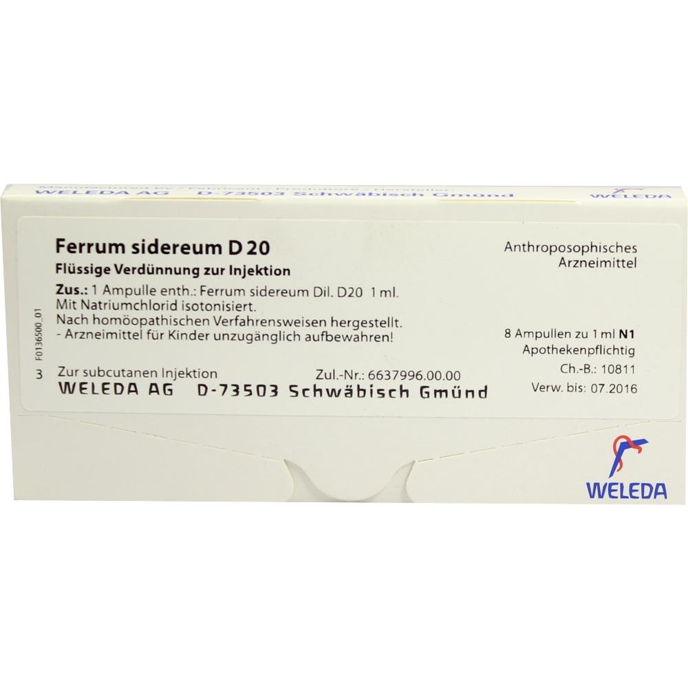 WELEDA FERRUM SIDEREUM D 20 Ampullen 8X1 ml Ampullen