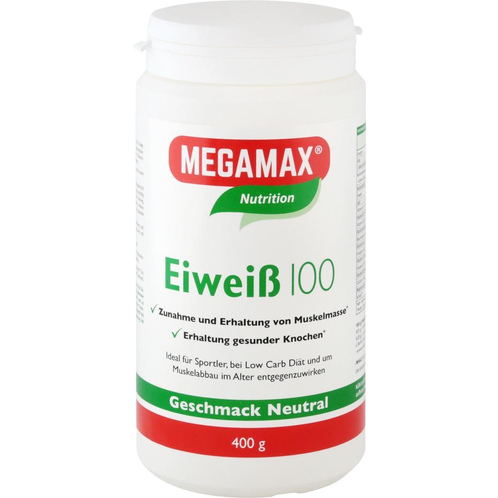 MEGAMAX Eiweiß 100 Casein + Whey Protein Neutral 400 g Pulver