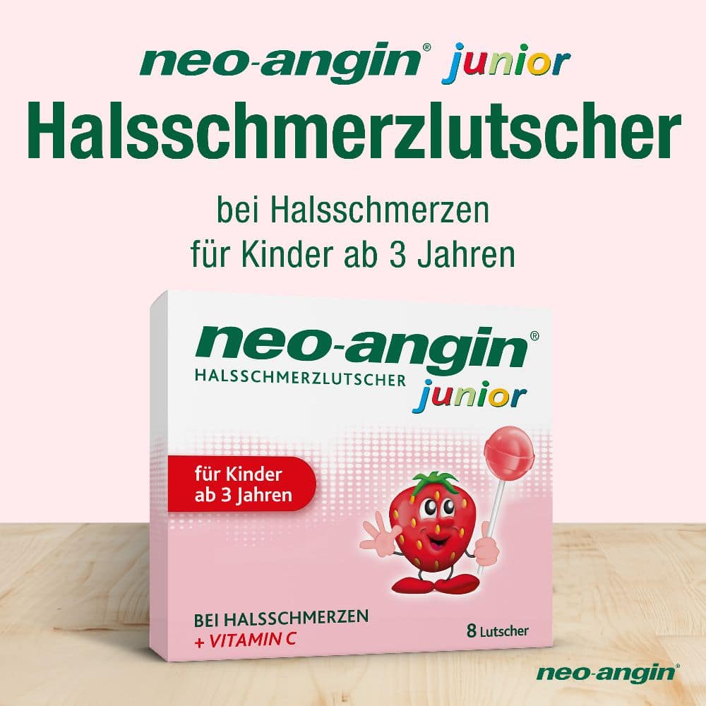 neo-angin junior HALSSCHMERZLUTSCHER für Kinder 8 St