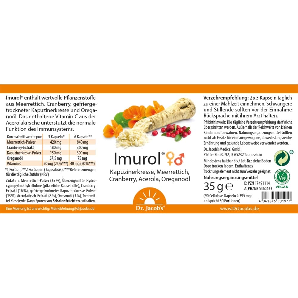 Dr. Jacob's Imurol Kapuzinerkresse Meerrettich Cranberry