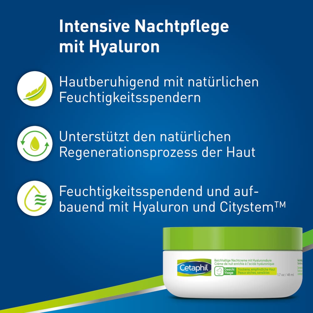 Cetaphil Reichhaltige Nachtcreme mit Hyaluronsäure 48 g Nachtcreme