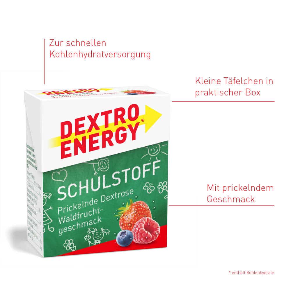 DEXTRO ENERGY SCHULSTOFF WALDFRUCHT 50 g Täfelchen