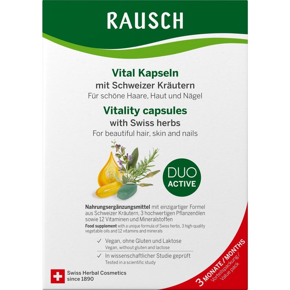 RAUSCH Vital Kapseln mit Schweizer Kräutern 3X30X2 St Kapseln