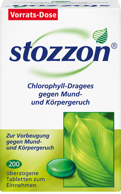 stozzon Chlorophyll-Dragees gegen Mund- und Körpergeruch 200 St Überzogene Tabletten