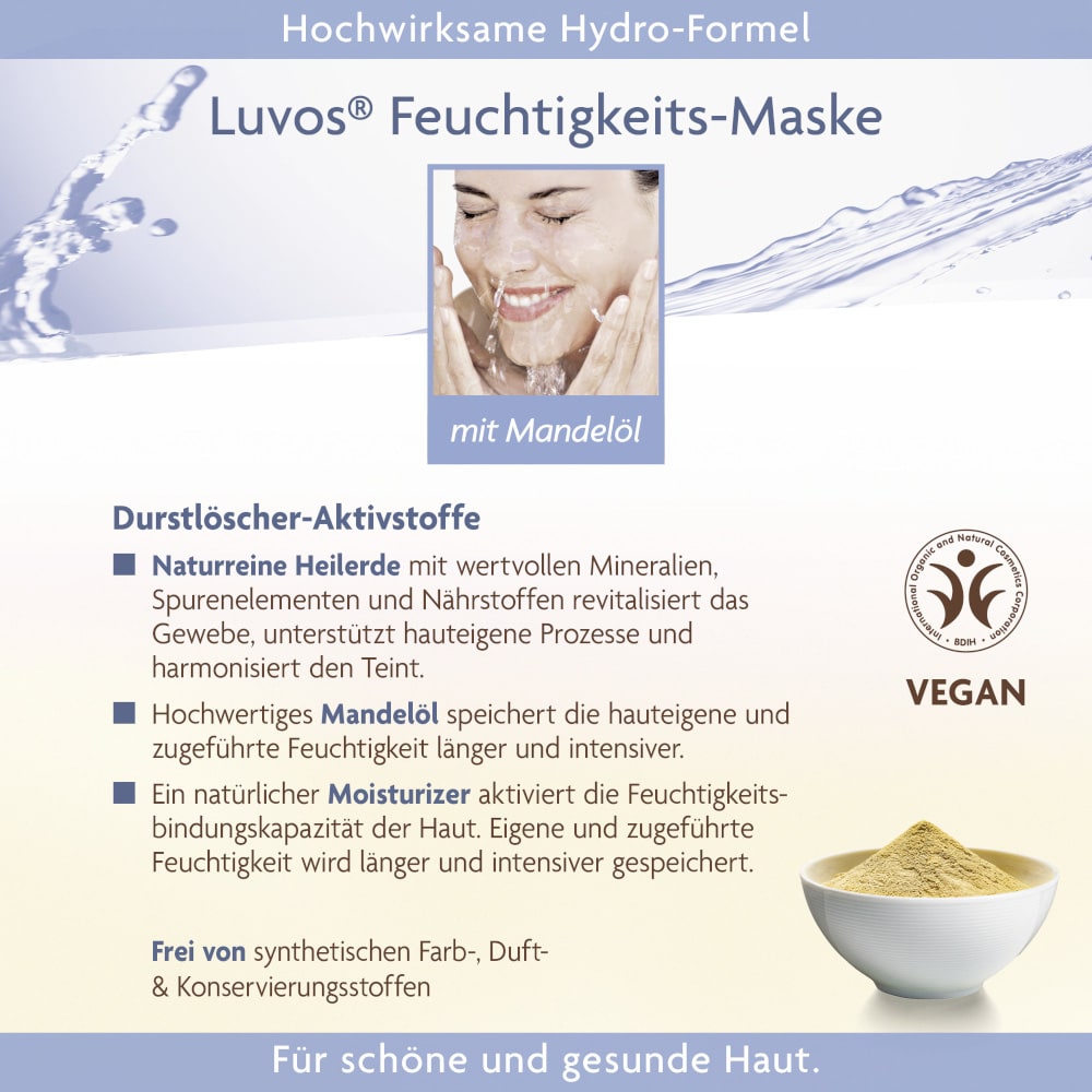 Luvos HEILERDE Feuchtigkeits-Maske Naturkosmetik 2X7.5 ml Gesichtsmaske