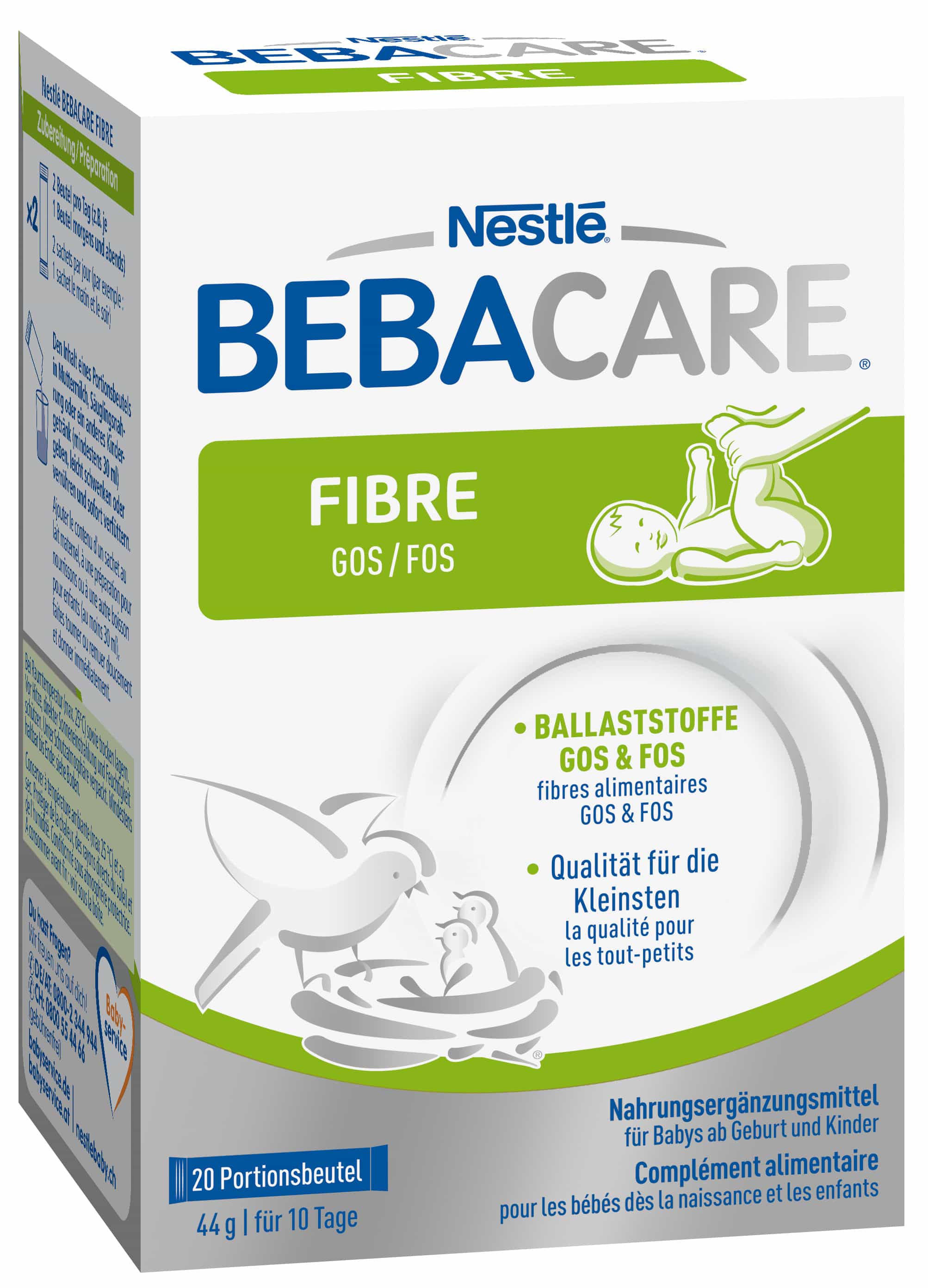 Nestle BEBACARE FIBRE Ballaststoffe GOS und FOS 20X2.2 g Pulver