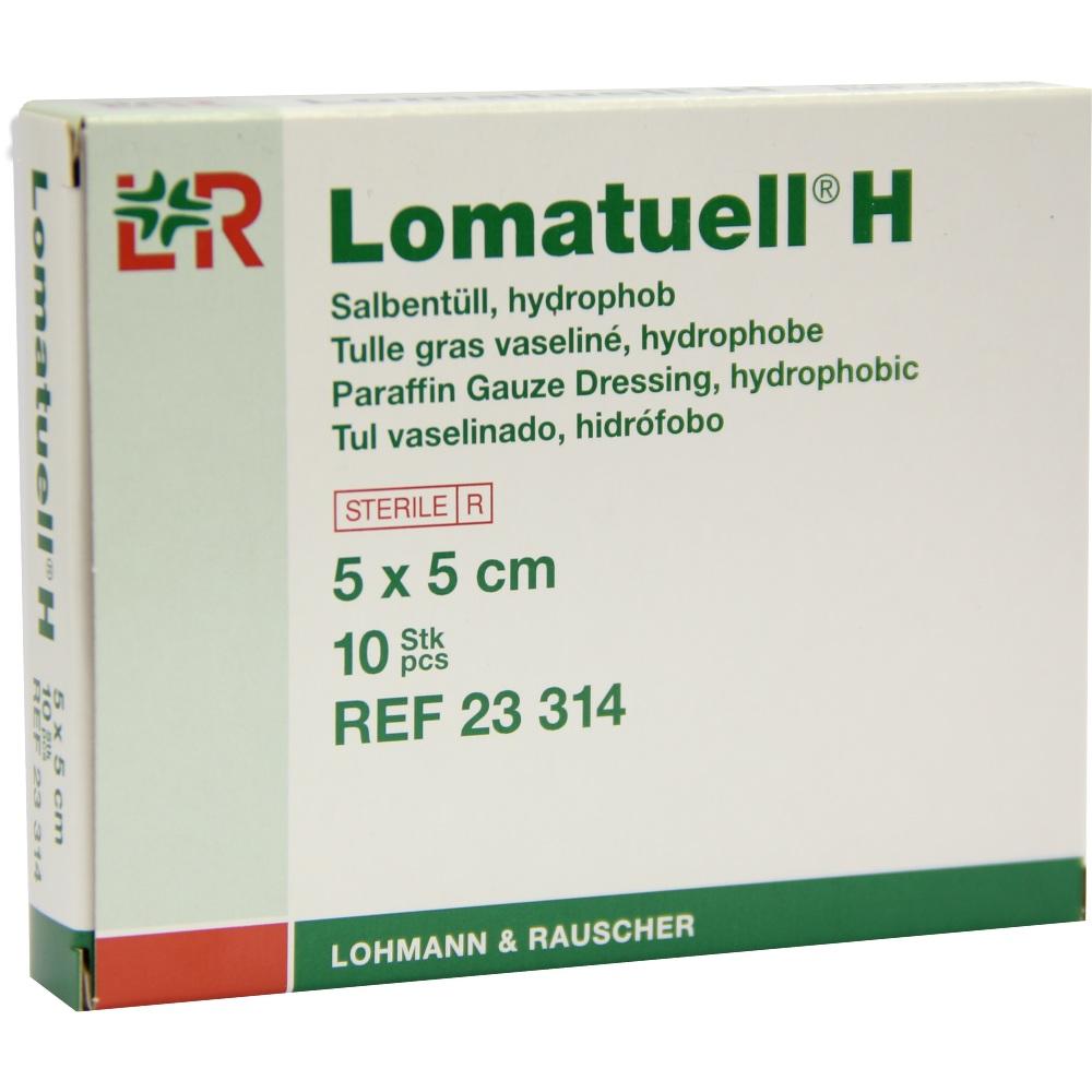 LOMATUELL H Salbentüll 5x5 cm steril 10 St Verband