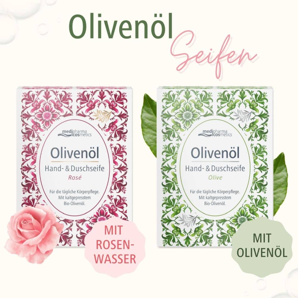 Olivenöl Hand- und Duschseife Rose 100 g Seife