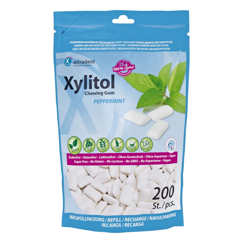 MIRADENT Xylitol Kaugummi Pfefferminz 200 St Kaugummi