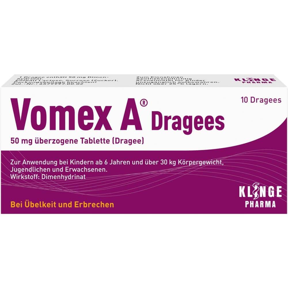 Vomex A Dragees - Bei Übelkeit und Erbrechen 10 St Überzogene Tabletten