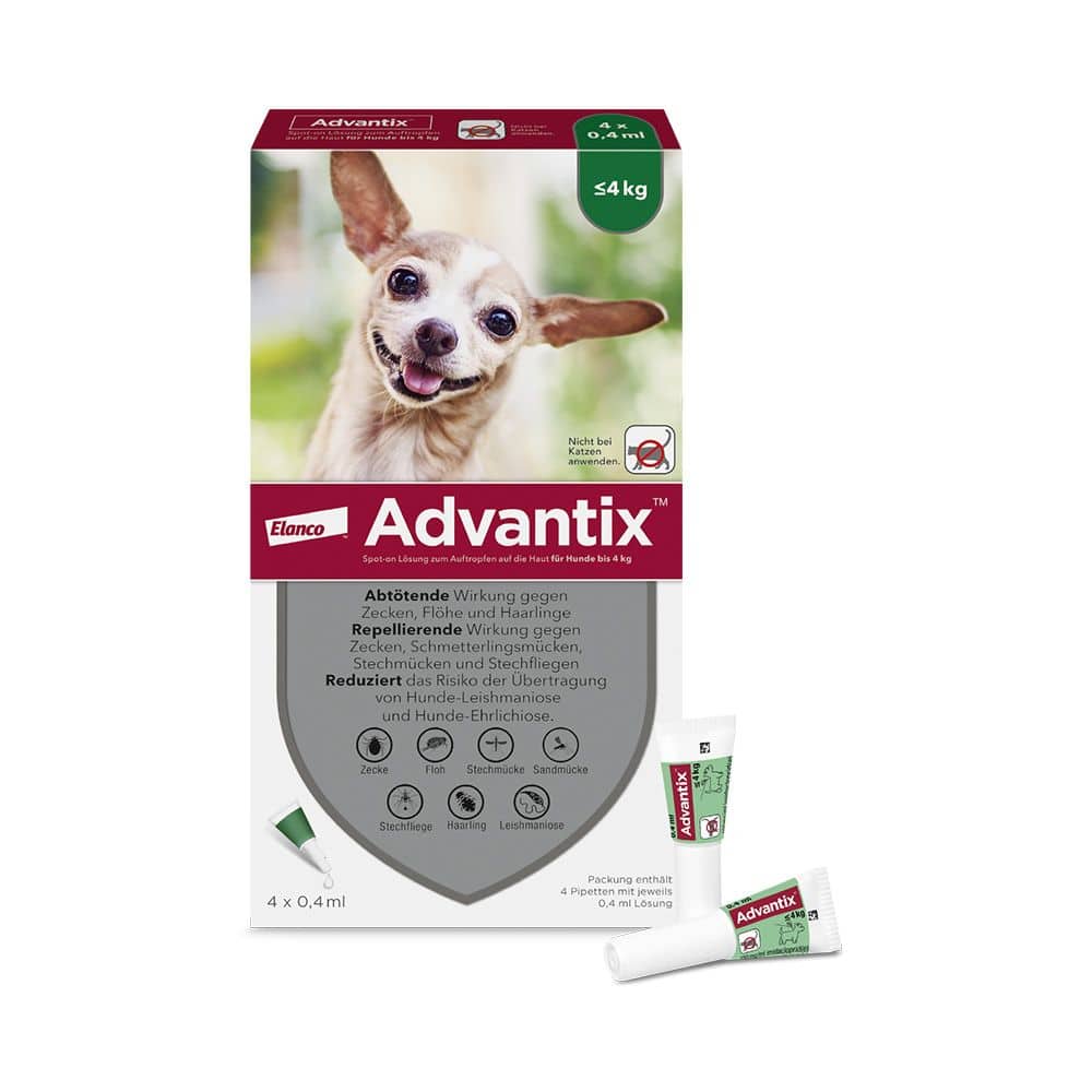 Advantix Spot-on für Hunde bis 4kg 4 St Lösung