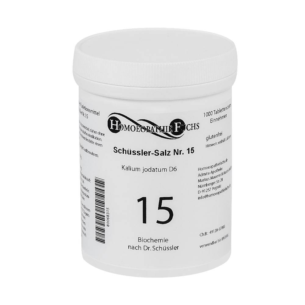 HOMOEOPATHIEFUCHS Schüssler-Salz Nummer 15 Kalium jodatum D6 Biochemie 1000 St Tabletten