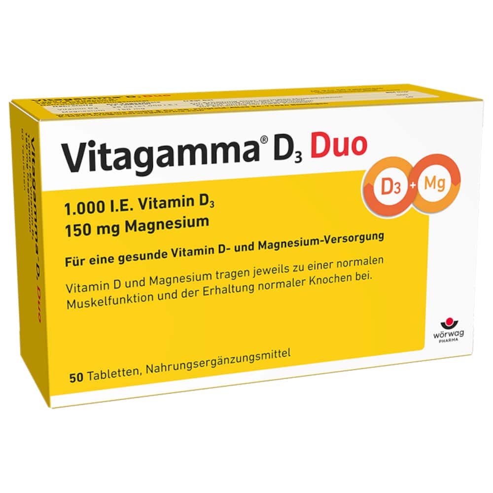 Vitagamma D3 Duo 1,000 I.E. Vitamin D3 150mg Magnesium  50 St Tabletten